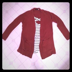 Rust Orange Knit Cardigan